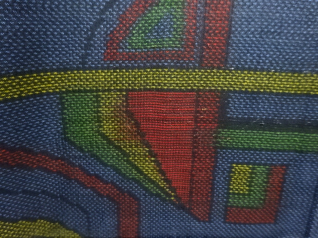 JAPANESE KIMONO / ANTIQUE KIMONO / SILK / DORO OSHIMA TSUMUGI / WOVEN GEOMETRIC / 5MARUKI